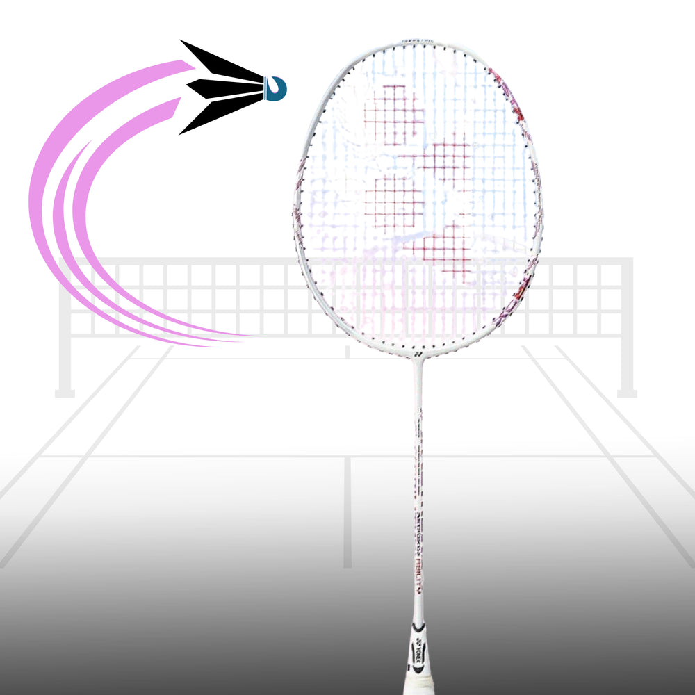 Yonex Astrox 02 Ability Strung Badminton Racquet – 4U4 (White/Pink) | Head-Heavy Power with Flexible Shaft & ISOMETRIC Frame