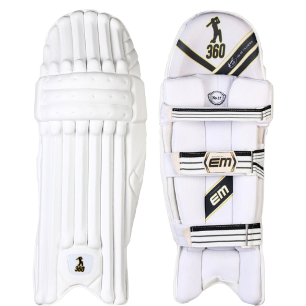 EM 360 Number 17 Cricket Batting Legguard Right Hand – ABD 360 No.17 Hi‑Density EVA Pads with Specialized Knee Socket