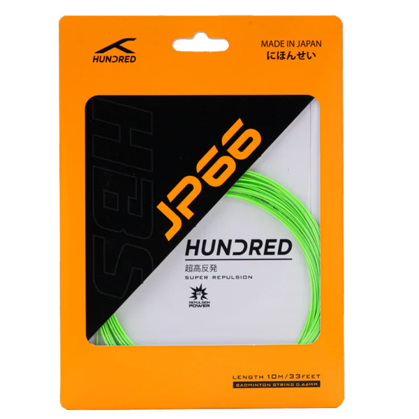 HUNDRED JP66 Badminton String (0.66mm) | High Repulsion Power String with Crisp Feel & Superior Control