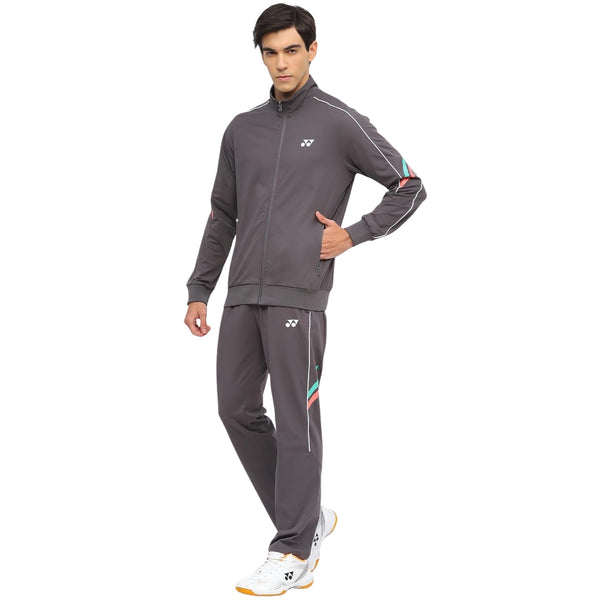 Yonex 3120 Men’s Track Suit, Forged Iron – 100% Polyester Knit Warm‑Up Jacket & Pants, Lightweight, Breathable Athletic Fit