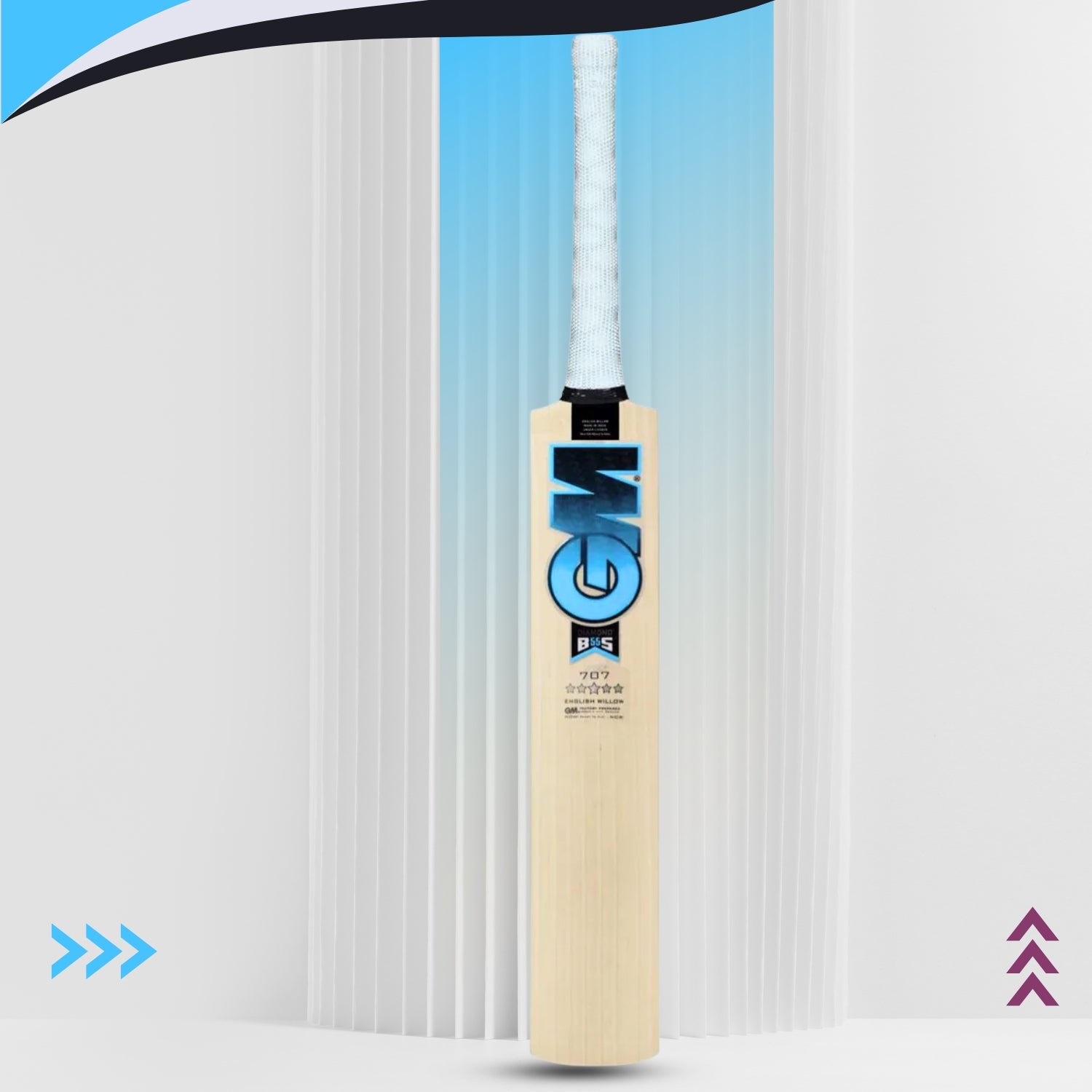 GM Diamond 707 English Willow Cricket Bat – Short Handle | Grade 2 Willow with Powerarc Profile & Dynamic Sweet Spot - Best Price online Prokicksports.com