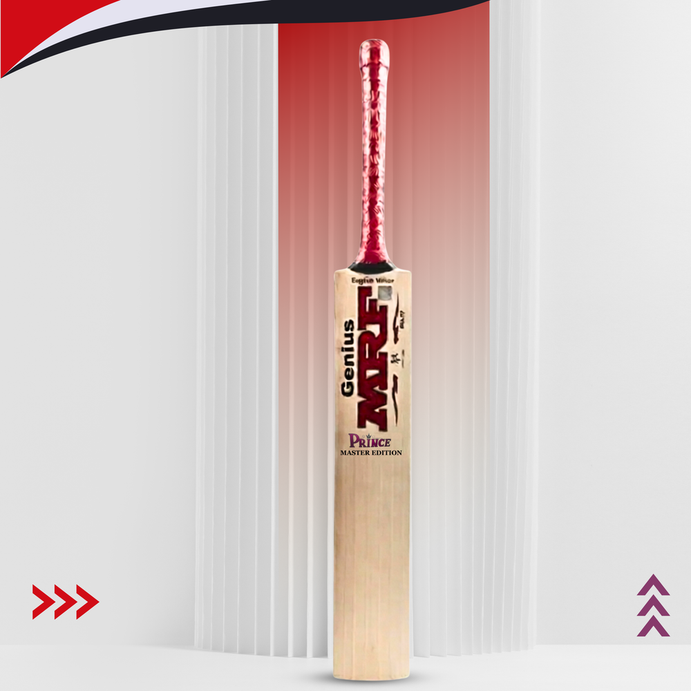 MRF Prince Master Edition English Willow Cricket Bat – Size 6 | Premium Junior Willow with Thick Edges & Balanced Power Performance