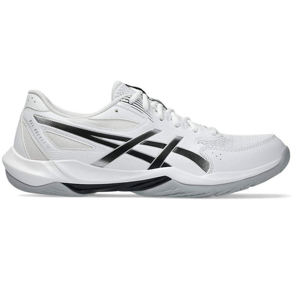 ASICS Gel-Rocket 12 Men’s Indoor Court Badminton Shoes – White/Black, GEL™ Cushioning, Non-Mark Rubber, Breathable Mesh, Stability & Grip - Best Price online Prokicksports.com