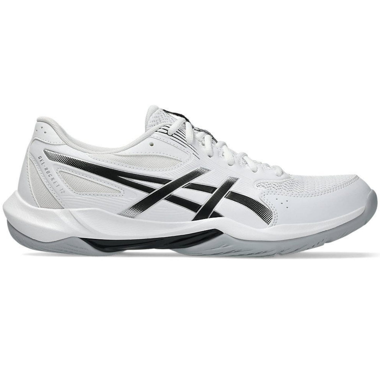 ASICS Gel-Rocket 12 Men’s Indoor Court Badminton Shoes – White/Black, GEL™ Cushioning, Non-Mark Rubber, Breathable Mesh, Stability & Grip - Best Price online Prokicksports.com