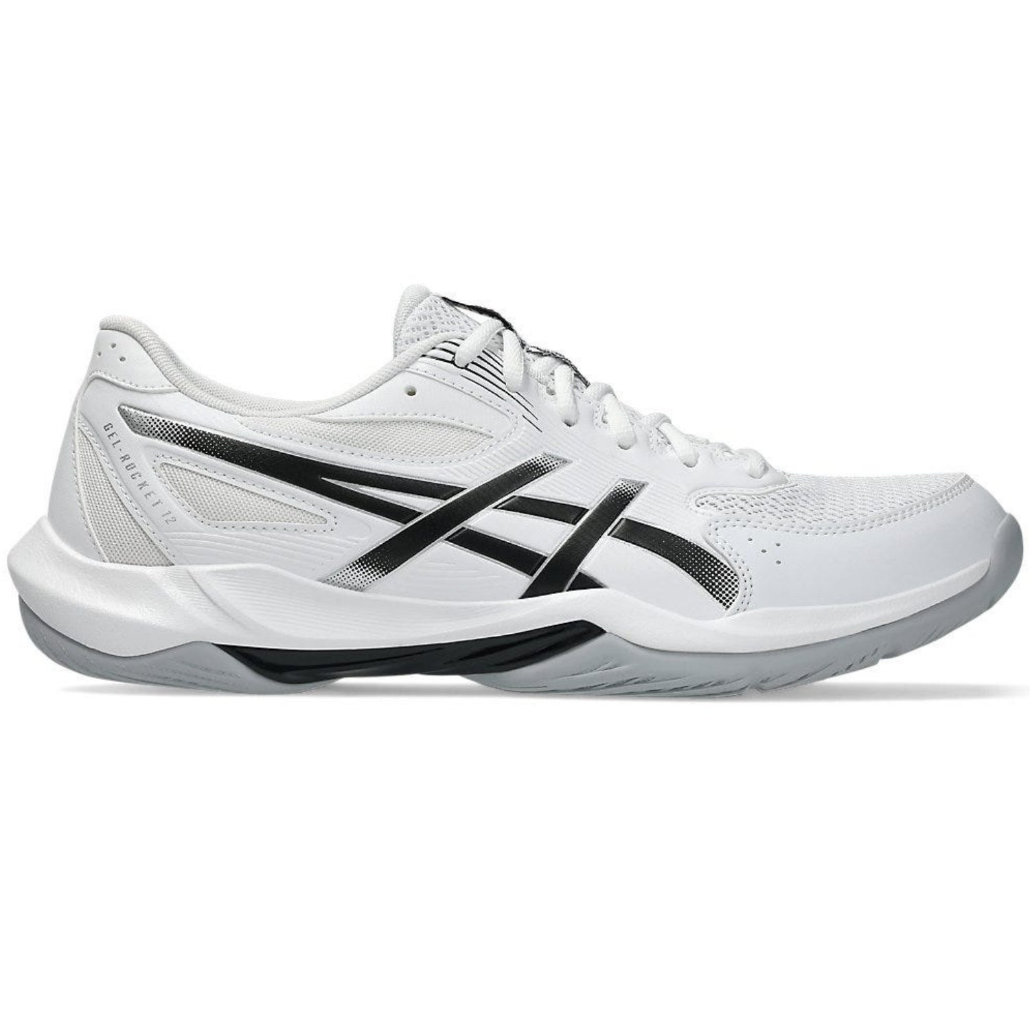 ASICS Gel-Rocket 12 Men’s Indoor Court Badminton Shoes – White/Black, GEL™ Cushioning, Non-Mark Rubber, Breathable Mesh, Stability & Grip - Best Price online Prokicksports.com