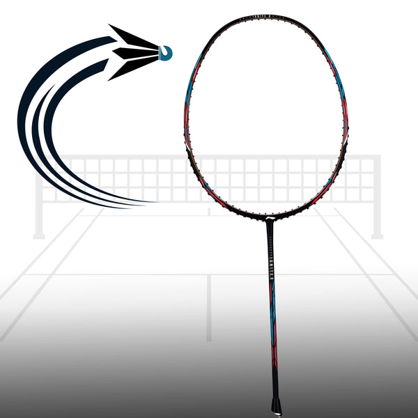 Li-Ning Ignite 8 Carbon-Fiber Unstrung Badminton Racquet, 5U6 | Head-Heavy Power Frame with AeroTec Beam & TB Nano Technology