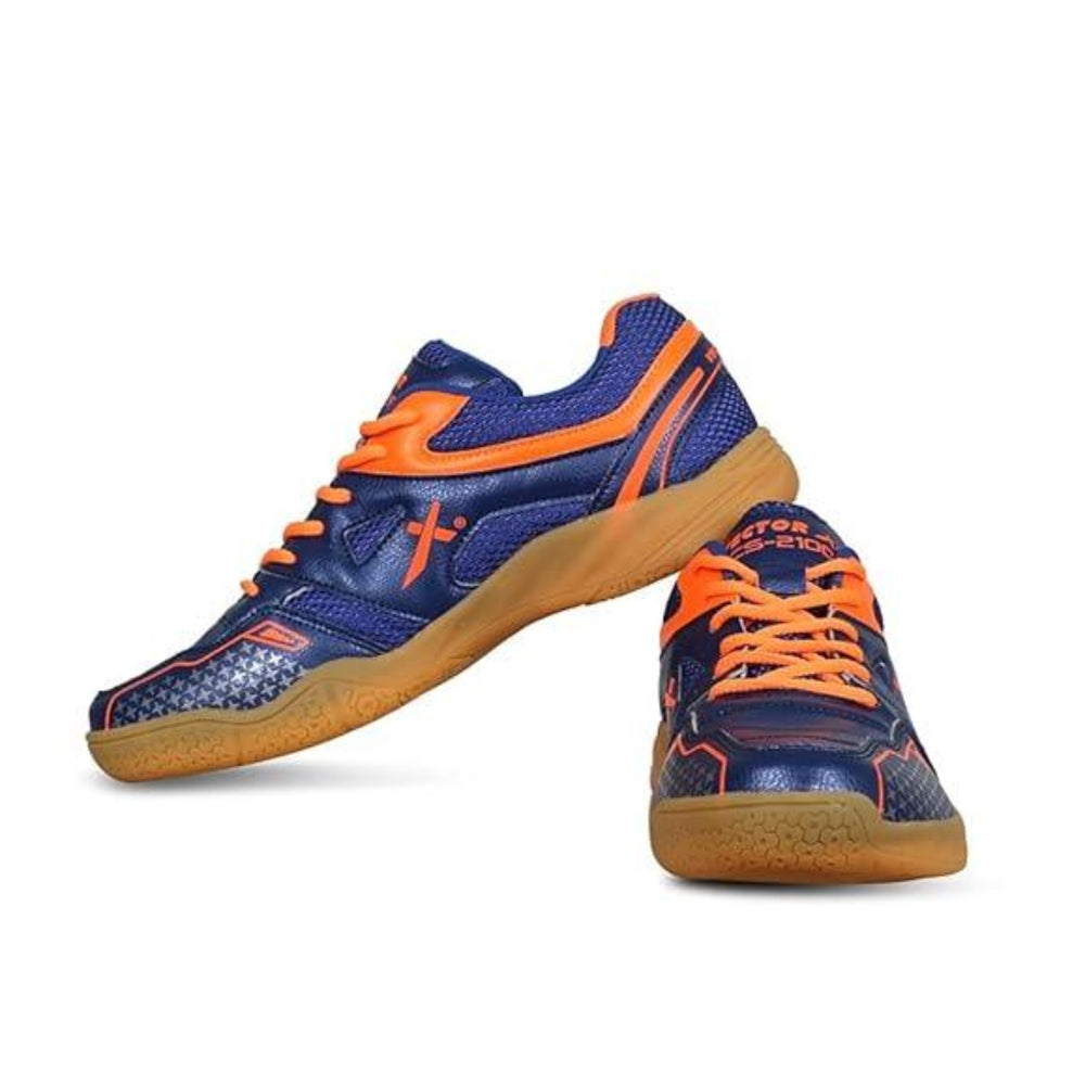Vector X CS 2100 Kids Badminton Shoes Blue/Orange | Lightweight & Comfortable Court Shoes for Young Players | Indoor Grip & Support