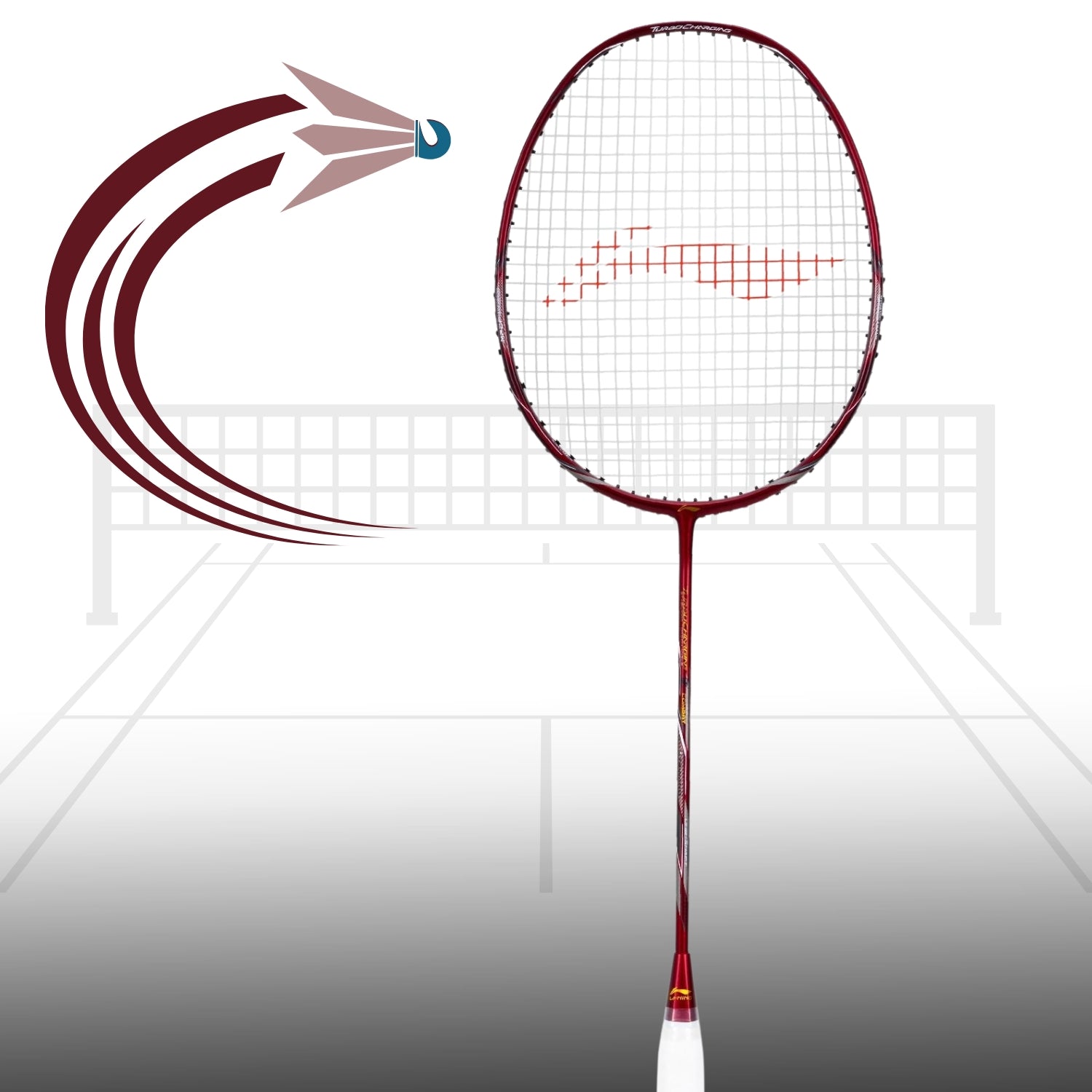 Li-Ning Turbo Charging Z Combat Strung Badminton Racquet - Red, High-Tension Graphite Racket, Aerodynamic Frame, Medium Flex, Lightweight Design for Speed, Power & Control - Best Price online Prokicksports.com