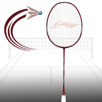 Li-Ning Turbo Charging Z Combat Strung Badminton Racquet - Red, High-Tension Graphite Racket, Aerodynamic Frame, Medium Flex, Lightweight Design for Speed, Power & Control - Best Price online Prokicksports.com