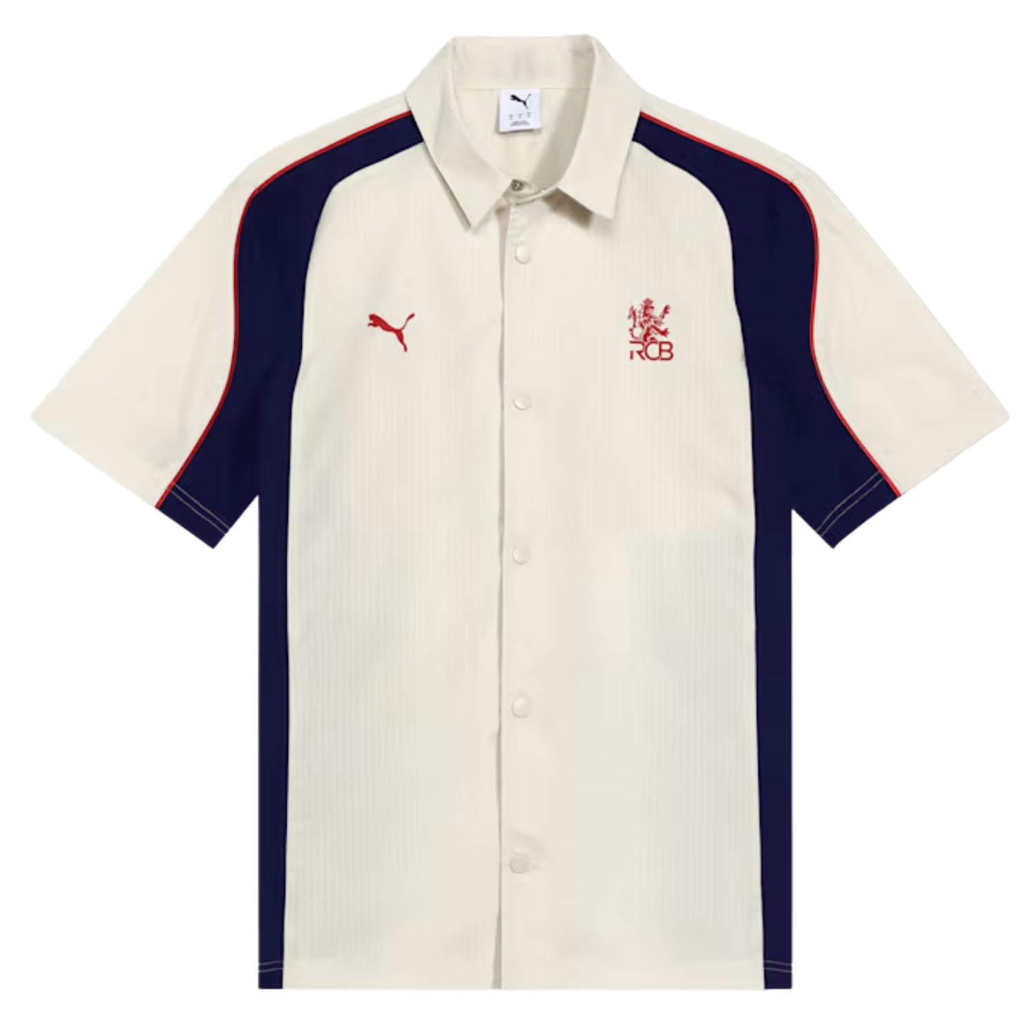 PUMA x RCB Woven Polo T-Shirt for Men | Premium Woven Fabric with Classic Collar, Button Placket & Official RCB Branding for Smart Casual Style - Best Price online Prokicksports.com