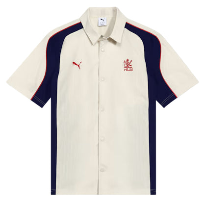 PUMA x RCB Woven Polo T-Shirt for Men | Premium Woven Fabric with Classic Collar, Button Placket & Official RCB Branding for Smart Casual Style - Best Price online Prokicksports.com