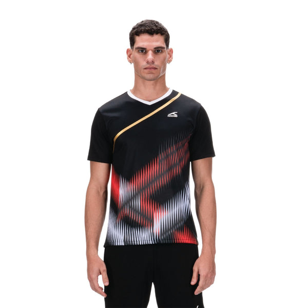 Hundred HBTS-5M266 V-Neck Badminton T-Shirt – Men Quick Dry Lightweight Sports Tee for Badminton, Training & Fitness