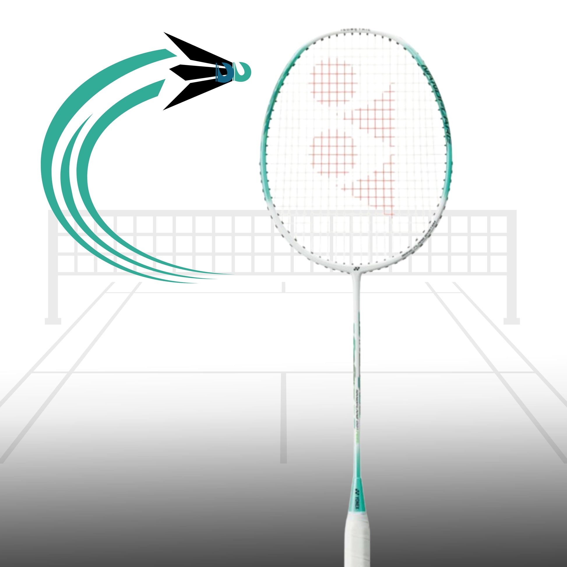 Yonex Nanoflare 001 Feel Strung Badminton Racquet – 5U4 (White/Mint) | Head-Light Speed Racquet with Hi-Flex Shaft & ISOMETRIC Frame - Best Price online Prokicksports.com
