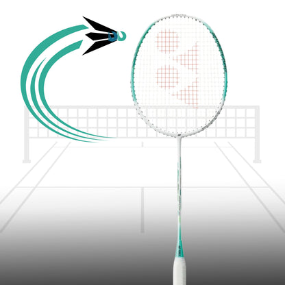 Yonex Nanoflare 001 Feel Strung Badminton Racquet – 5U4 (White/Mint) | Head-Light Speed Racquet with Hi-Flex Shaft & ISOMETRIC Frame - Best Price online Prokicksports.com
