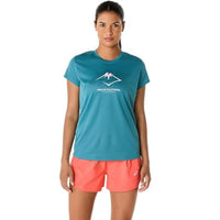 ASICS FUJITRAIL Logo SS Top for Women | Lightweight Quick-Dry Polyester T-Shirt with Breathable Fabric & Reflective Details for Trail Running - Best Price online Prokicksports.com