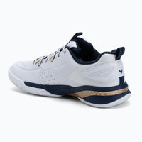 Victor A970TD-IN-AX Badminton Shoes – Bright White/Light Gold | Lightweight & High-Grip Court Performance - Best Price online Prokicksports.com
