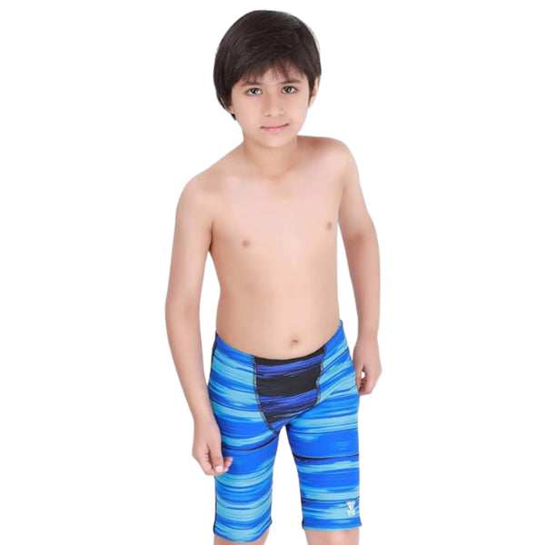 TYR Kids Boys Lumen Swimming Jammer – Blue/Black | Durable Training Jammer with Chlorine Resistance & Compression Fit