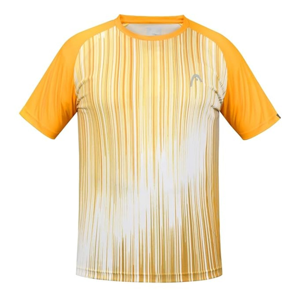 HEAD HCD-382 Round Neck T-Shirt, Orange/White | Lightweight Performance Tee with Moisture-Wicking Fabric & Sporty Design