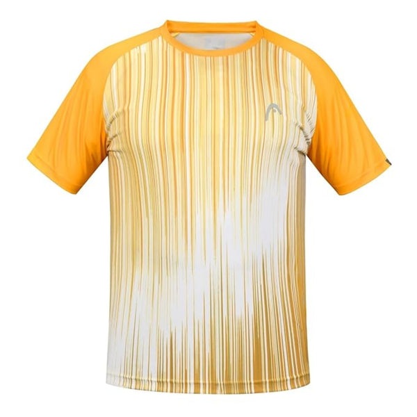 HEAD HCD-382 Round Neck T-Shirt, Orange/White | Lightweight Performance Tee with Moisture-Wicking Fabric & Sporty Design