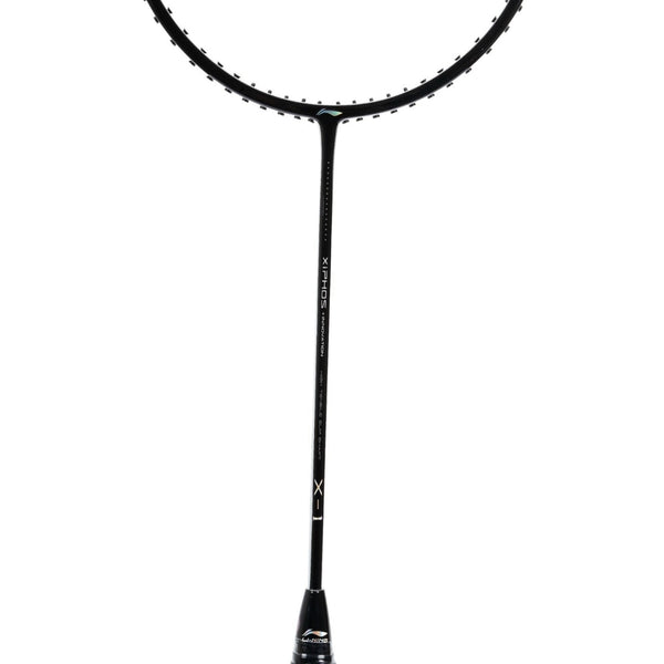 Li-Ning Xiphos X1 Unstrung Badminton Racquet, G5 – 87g Lightweight Graphite Racket, Black/Silver– For Professional Power and Control for Competitive Players