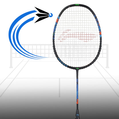 Li-Ning AX Force Kids Strung Badminton Racquet – Black/Blue (G6) | Lightweight Junior Racquet with Flexible Shaft & Durable Build - Best Price online Prokicksports.com