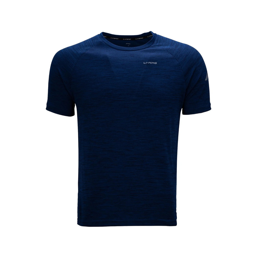 Li-Ning ATST707-3 Men’s Round Neck Badminton T-Shirt, Navy | Lightweight Quick-Dry Sports Tee with Breathable Comfort