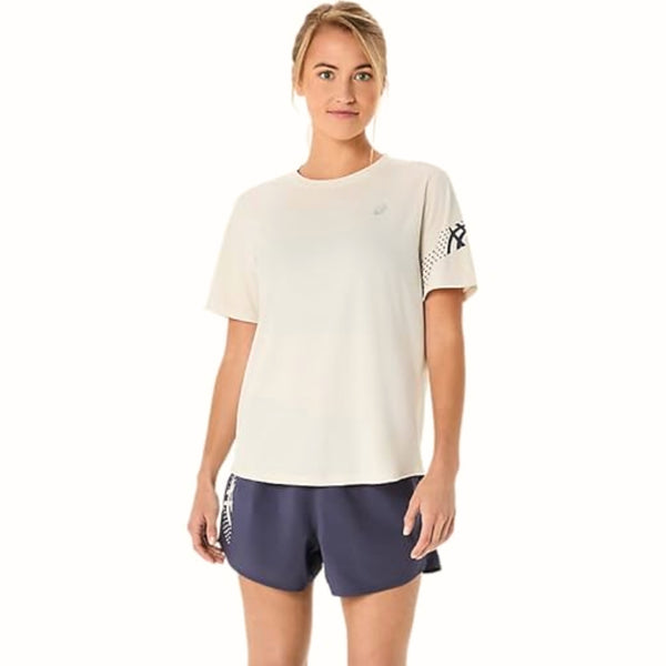 ASICS ICON SS TOP for Women | Lightweight Quick-Dry Polyester T-Shirt with Breathable Fabric & Reflective Details for Running and Training