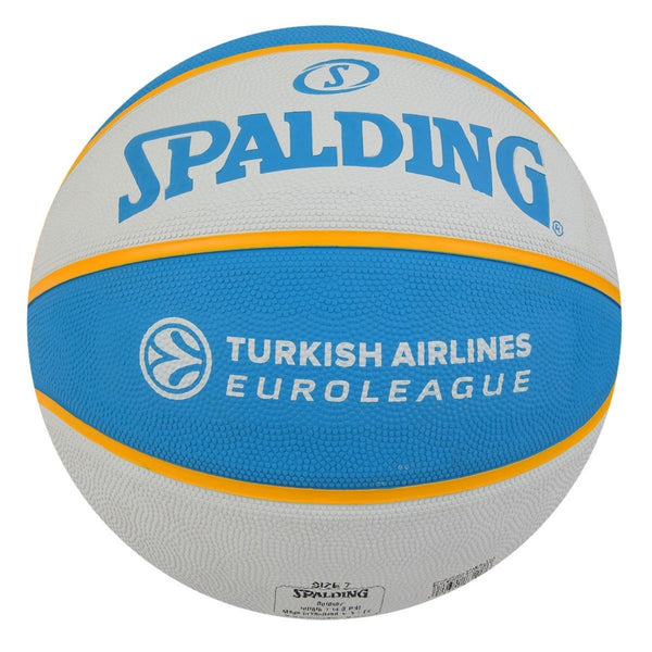 Spalding Euroleague Real Madrid Basketball, White/Blue – Size 7 Official Euroleague Team Rubber Indoor/Outdoor Ball