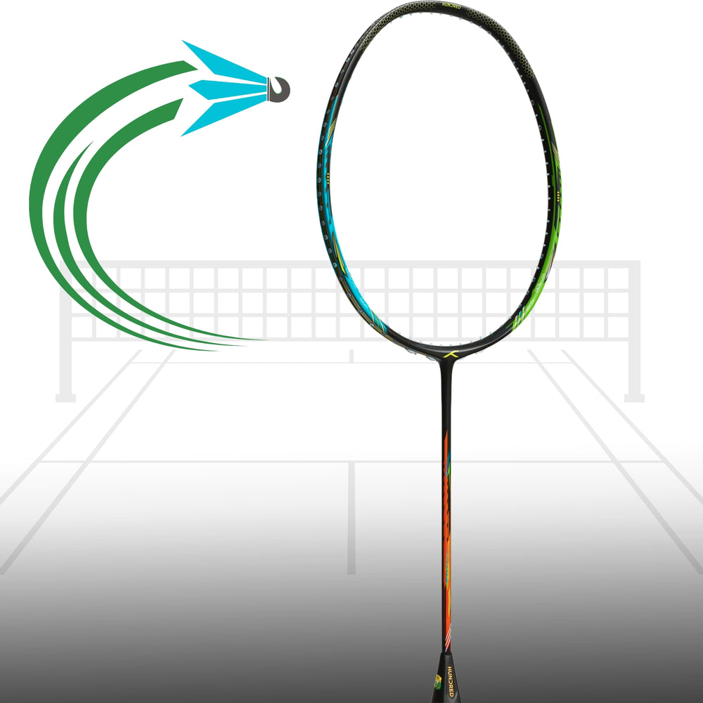 Hundred Flareon Typhoon Unstrung Badminton Racquet | Superlight Carbon Fibre Frame with CNTRL Foam Technology | Speed & Control Series