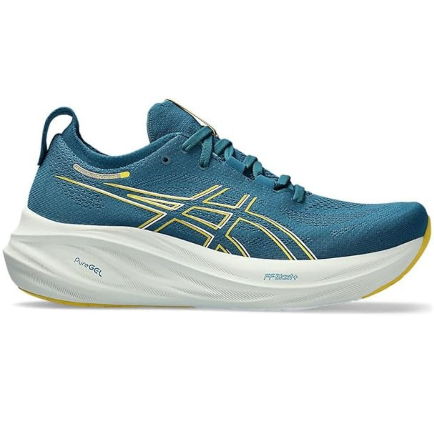 ASICS GEL-NIMBUS 26 Running Shoes for Men | Maximum Cushioning | PureGEL Technology | French Blue/Electric Lime | Plush Comfort for Long Runs - Best Price online Prokicksports.com