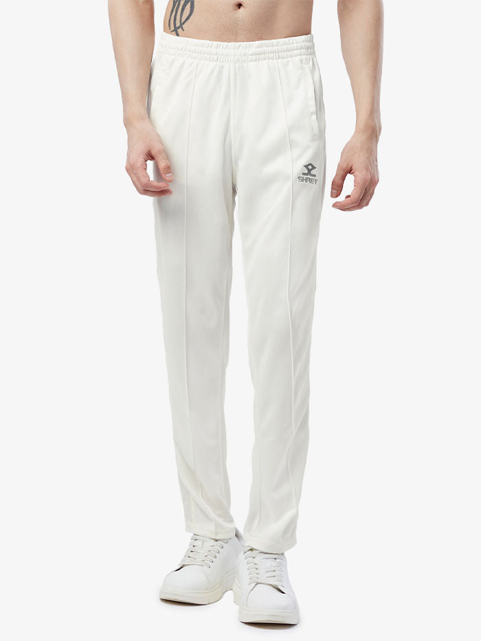 Shrey Cricket Match 2.0 Trousers | Breathable, Sweat-Wicking with Mesh Panels & Side Pockets | Off-White