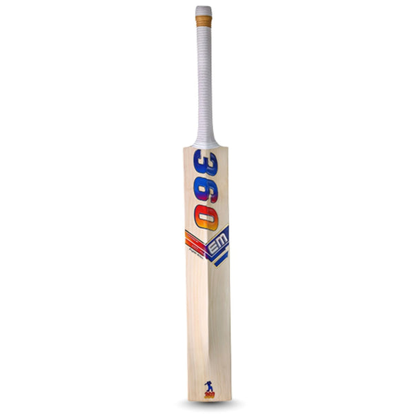 EM 360 Play Burst Kashmir Willow Cricket Bat – AB de Villiers 360 Range Power Bat for Hard Tennis & Leather Ball, Thick Edges & Semi‑Oval Handle