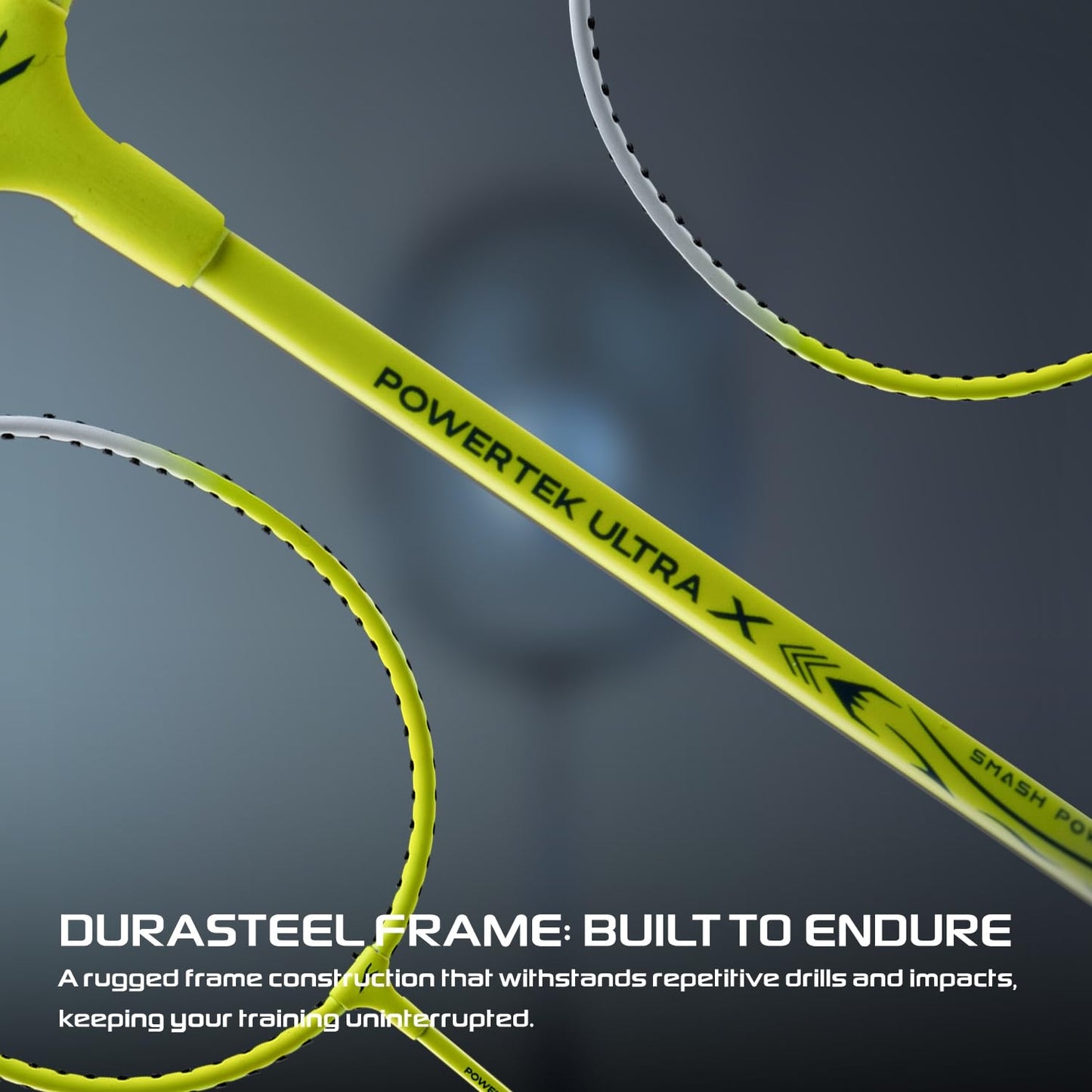 Hundred Powertek Ultra X Strung Badminton Set (2 Racquets) | Lightweight Aluminium Frame with Head-Heavy Balance, Full Cover | Beginner Friendly Combo Kit - Best Price online Prokicksports.com