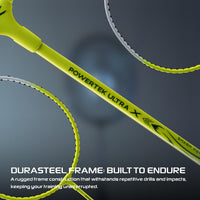 Hundred Powertek Ultra X Strung Badminton Set (2 Racquets) | Lightweight Aluminium Frame with Head-Heavy Balance, Full Cover | Beginner Friendly Combo Kit - Best Price online Prokicksports.com