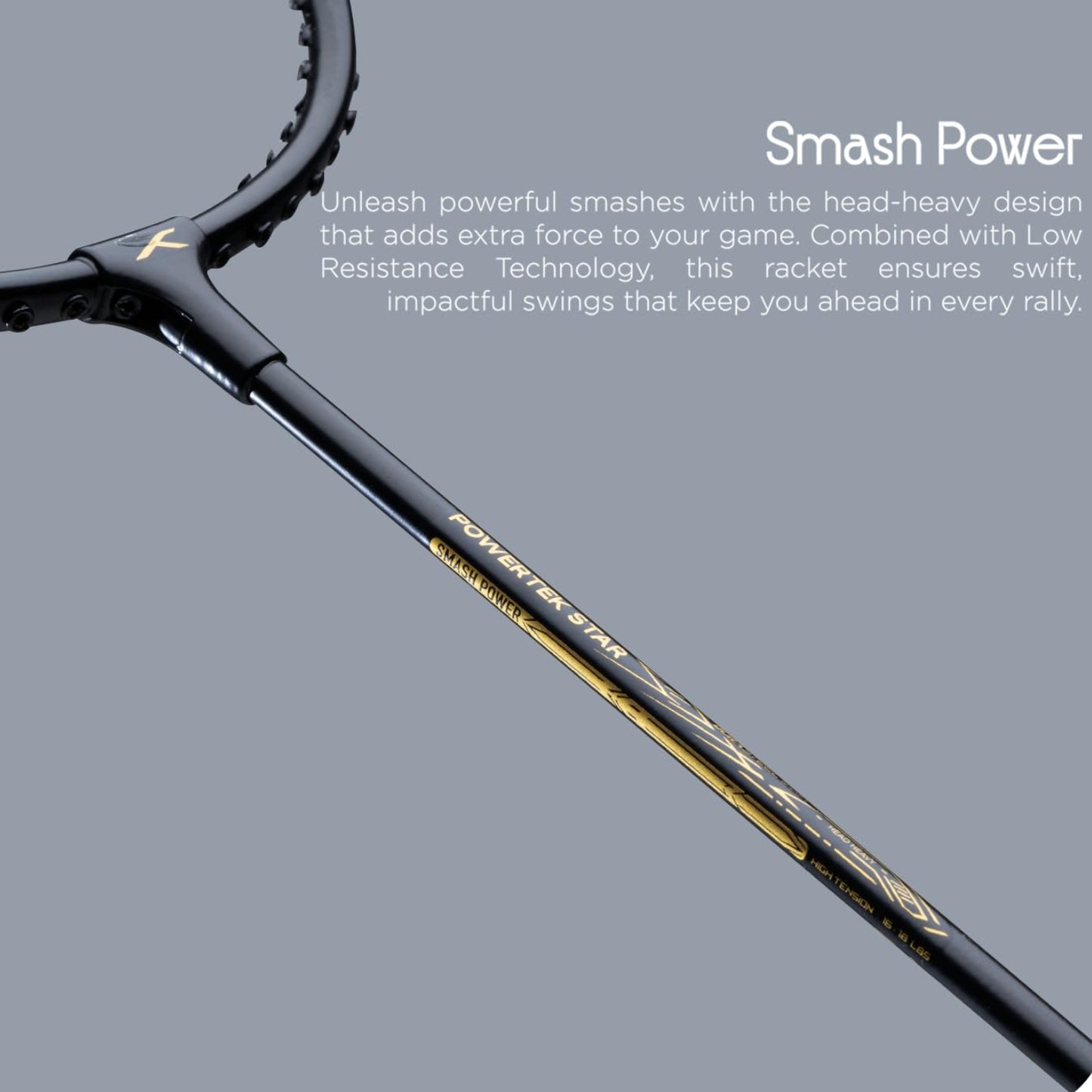 Hundred Powertek Star Strung Badminton Set (Pack of 2 Racquets) | Lightweight Aluminium Frame with Pre-Strung Strings, Full Cover & Shuttlecock Combo for Beginners - Best Price online Prokicksports.com