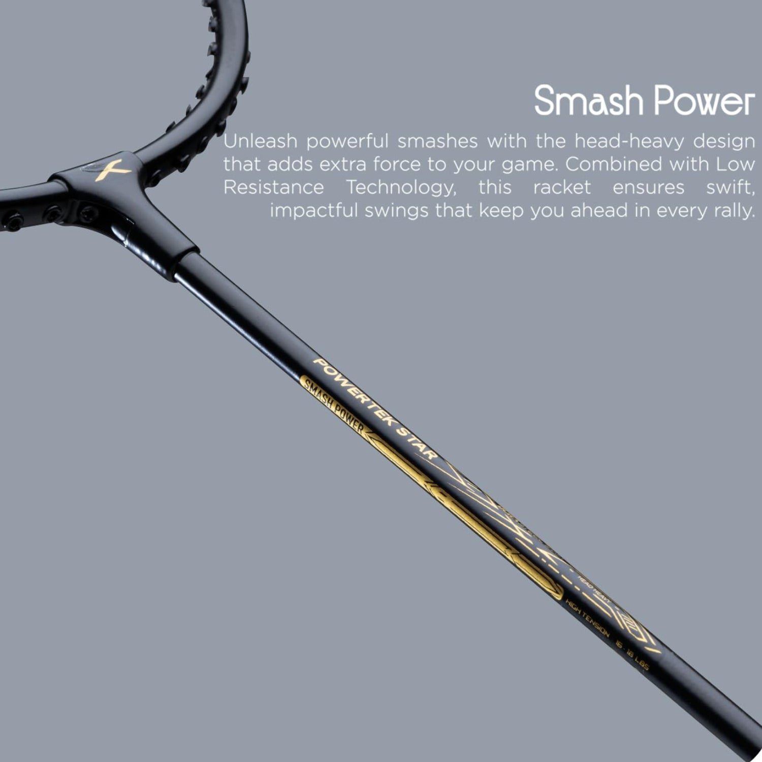 Hundred Powertek Star Strung Badminton Set (Pack of 2 Racquets) | Lightweight Aluminium Frame with Pre-Strung Strings, Full Cover & Shuttlecock Combo for Beginners - Best Price online Prokicksports.com