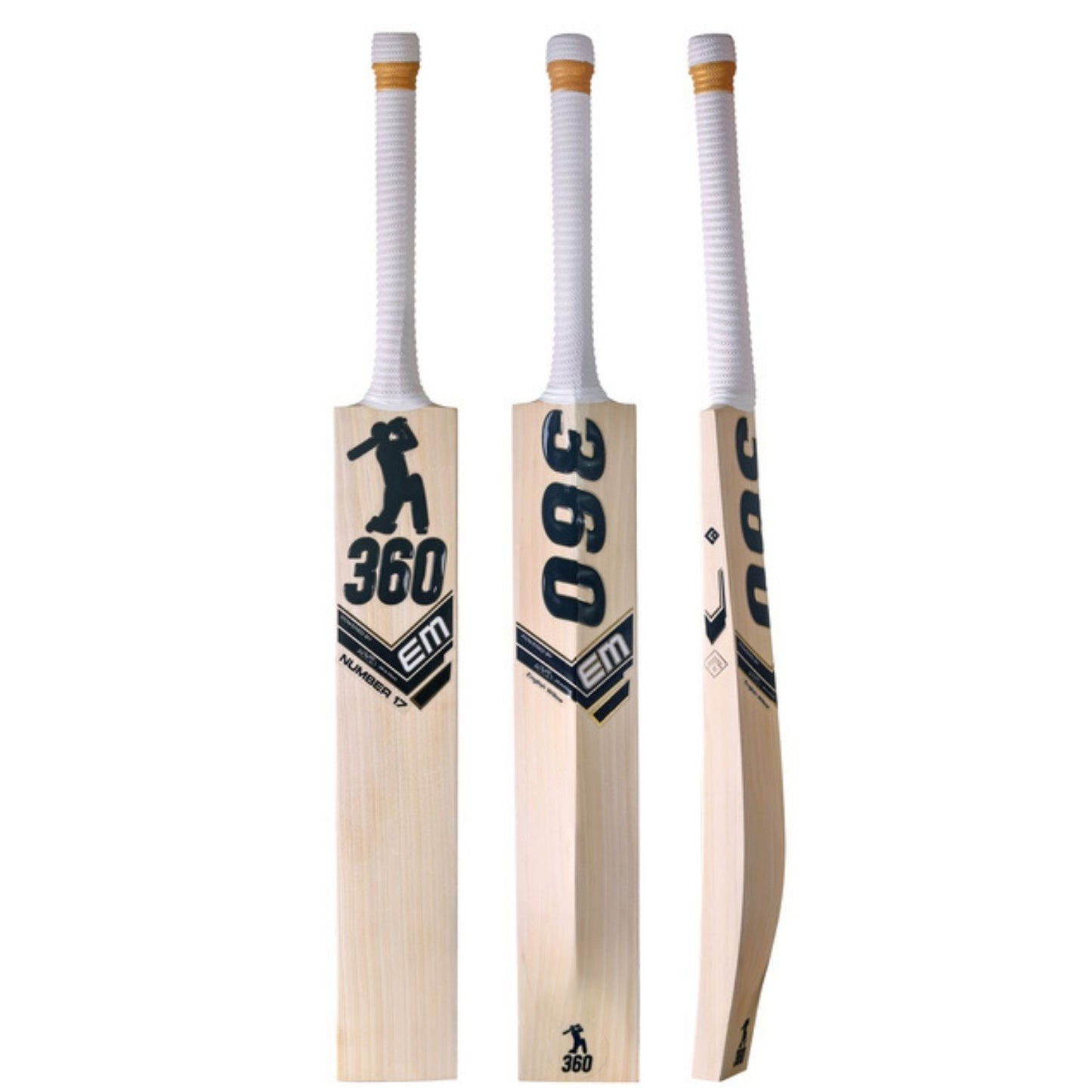EM 360 Number 17 Kashmir Willow Cricket Bat – ABD 360 Flagship Kashmir Willow Players Bat for Leather & Hard Tennis Ball - Best Price online Prokicksports.com