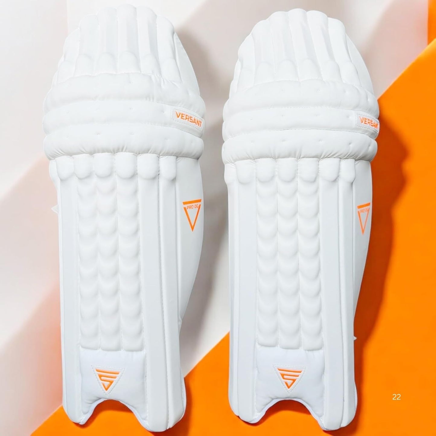 Versant Pro DG Right Hand Batting Legguards –White (Molded High-Density Foam with Reinforced Knee Caps) - Best Price online Prokicksports.com
