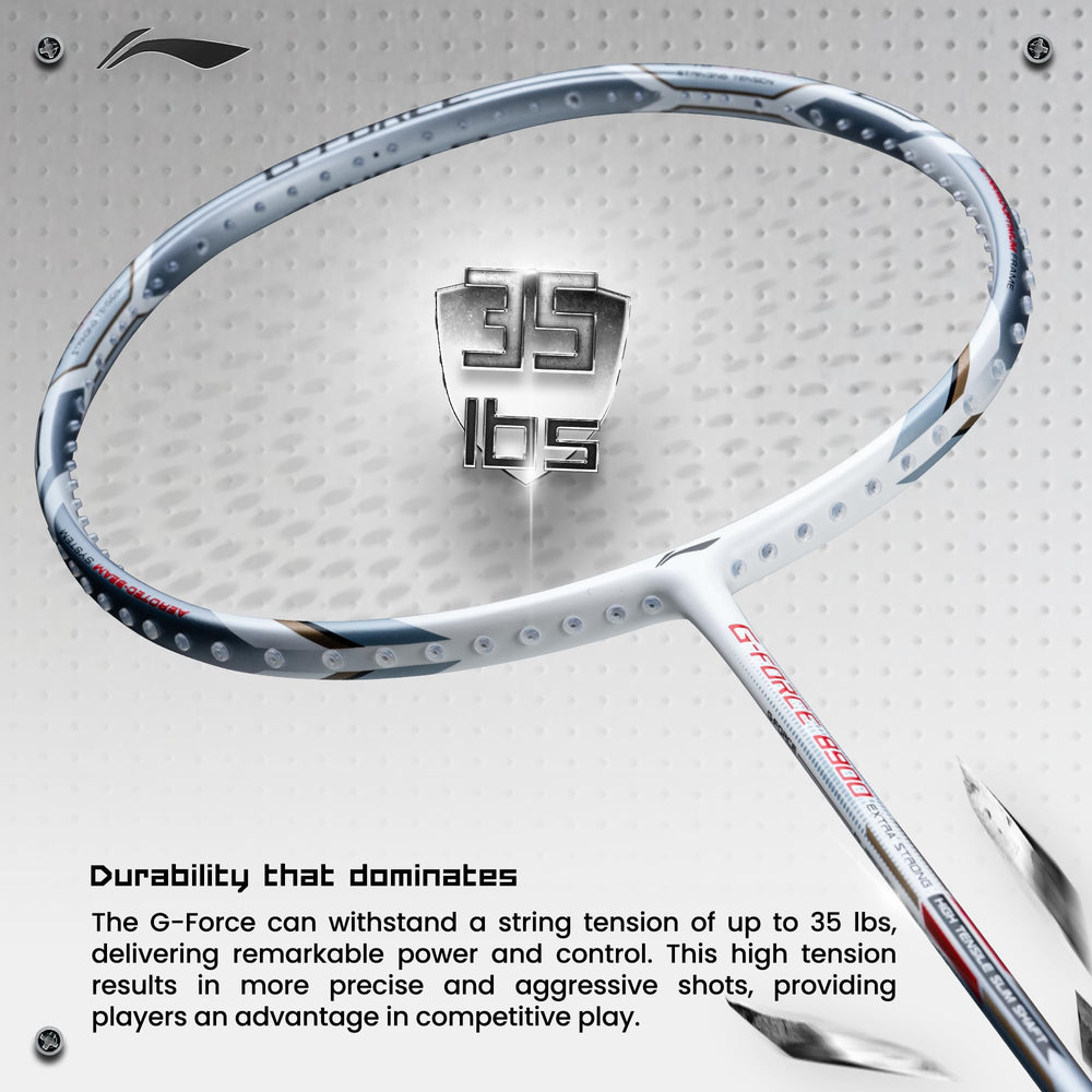 Li-ning G-Force 8900 Extra Strong Strung Badminton Racquet with Full Cover | 3U | BWF Approved Training & Match Racquet - Best Price online Prokicksports.com