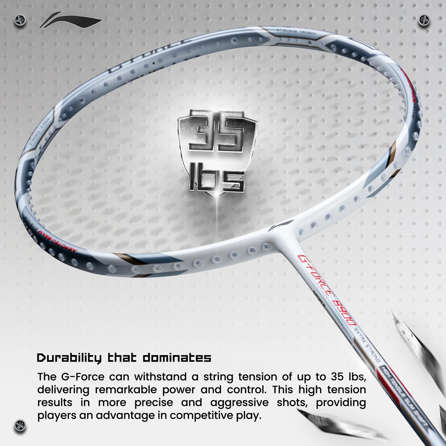 Li-ning G-Force 8900 Extra Strong Strung Badminton Racquet with Full Cover | 3U | BWF Approved Training &amp; Match Racquet