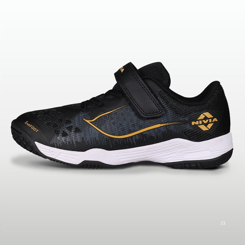 NIVIA Hy Court 3.0 Kid's Badminton Shoes – Mesh & TPU Upper, Duofoam Cushion, Non-Marking Rubber Sole | Lightweight Comfort | For Indoor Badminton & Fast-Paced Court Sports - Best Price online Prokicksports.com