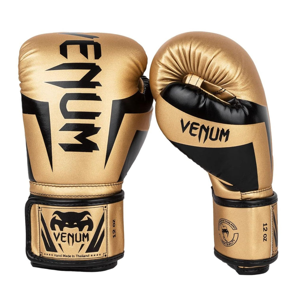 Venum Elite Boxing Gloves | Premium Synthetic Leather | Triple-Density Foam | Anatomical Grip | Hook & Loop Closure | Training/Sparring (10oz-18oz) - Best Price online Prokicksports.com