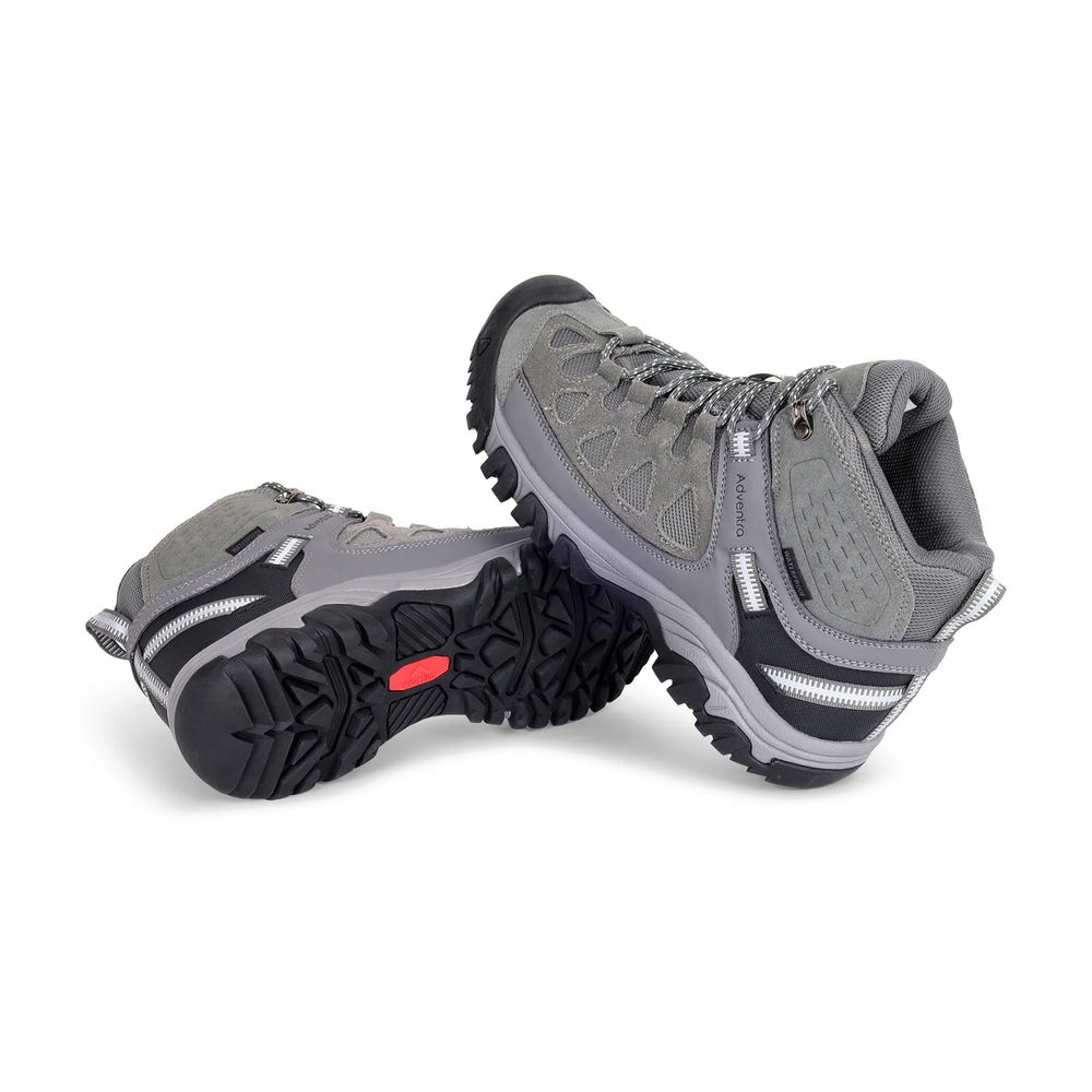 Waterproof Mid Ankle Hiking Shoes with Suede Upper (ET1113) | Synthetic Suede, EVA Cushioned Midsole, Deep-Lug Anti-Skid Outsole, Reflective Tape, All Season