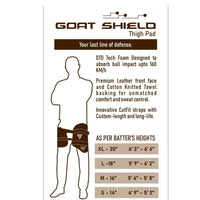 Versant GOAT Shield Right Hand Thigh Pad – White Medium (DTO Tech Foam Impact Protection with Premium Leather) - Best Price online Prokicksports.com