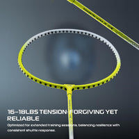 Hundred Powertek Ultra X Strung Badminton Set (2 Racquets) | Lightweight Aluminium Frame with Head-Heavy Balance, Full Cover | Beginner Friendly Combo Kit - Best Price online Prokicksports.com
