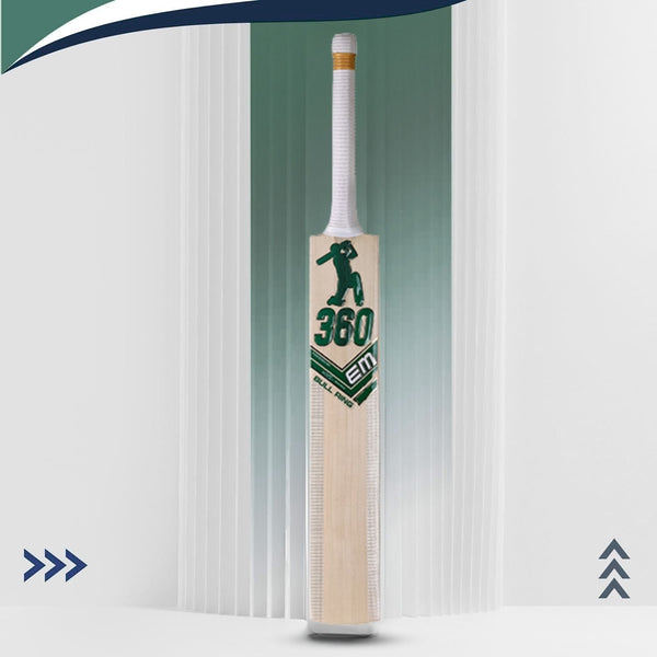 EM 360 Bull Ring Kashmir Willow Cricket Bat – AB de Villiers 360 Bull Ring Power Bat, Kashmir Willow for Leather & Hard Tennis Ball