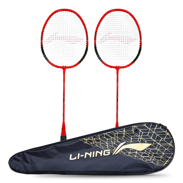 Li-Ning Smash XP 90 IV G5 Strung Badminton Racquet - Bright Orange/Black (Pack of 2 Racquets) – Lightweight Graphite, High-Tension Racquet for Intermediate & Advanced Players