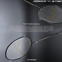 Hundred Powertek Star Strung Badminton Set (Pack of 2 Racquets) | Lightweight Aluminium Frame with Pre-Strung Strings, Full Cover & Shuttlecock Combo for Beginners - Best Price online Prokicksports.com