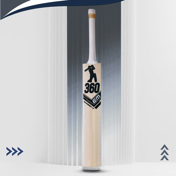 EM 360 Number 17 Kashmir Willow Cricket Bat – ABD 360 Flagship Kashmir Willow Players Bat for Leather & Hard Tennis Ball
