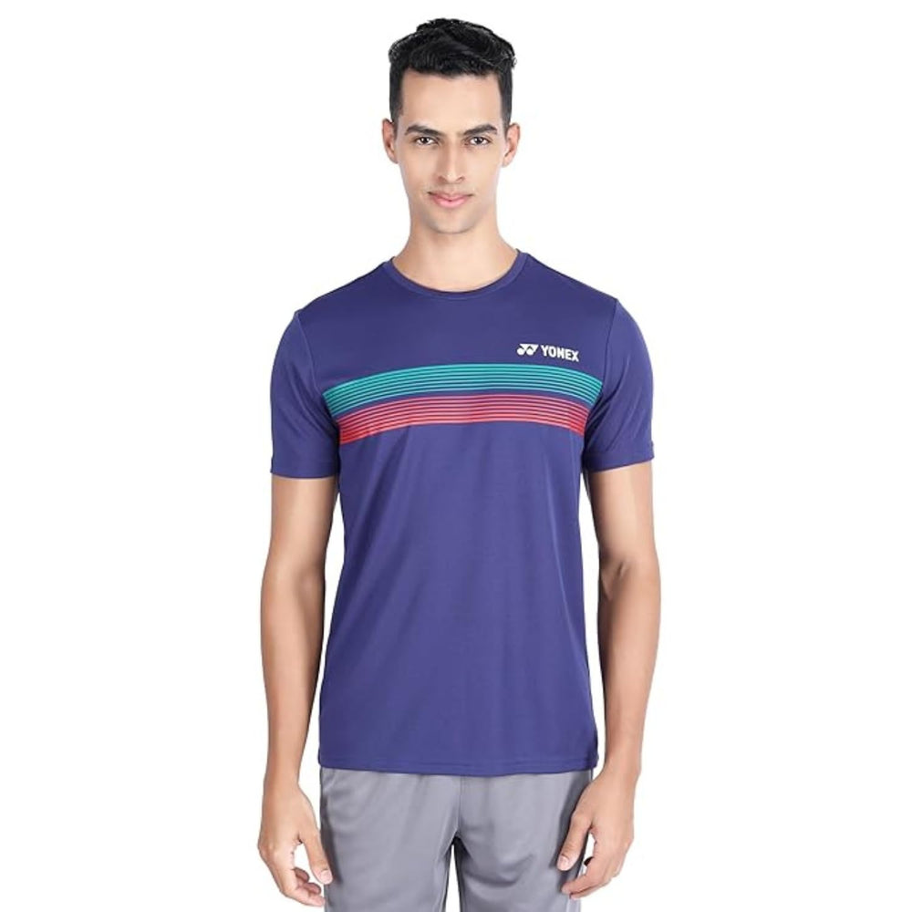 Yonex 2532 Easy23 Men’s Round Neck T‑Shirt – Tru‑Dry Polyester Bird‑Eye Mesh 130 GSM Sweat‑Wicking, Lightweight Breathable Tee for Badminton & Training - Best Price online Prokicksports.com
